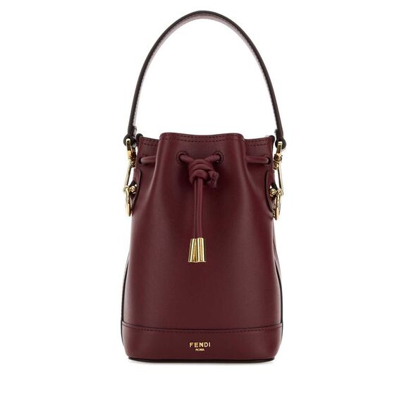FENDI Handbags - Fendi Women Burgundy Leather Mon Tresor Bucket Bag